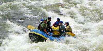 Stretches of Bhagirathi is exemplary for river rafting in India