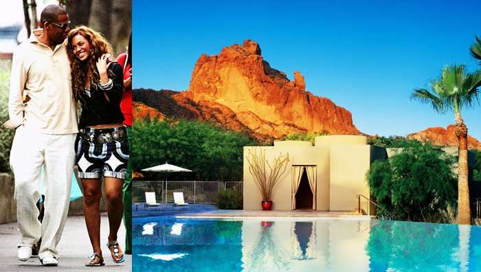 Jay Z and Beyonce Knowles kick started their married life together at Sanctuary on Camelback, Arizona