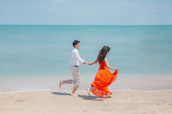 romantic walk on Sanur Beach