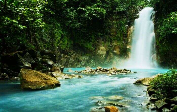 A waterfall in Costa Rica: One of the best honeymoon destinations in the world