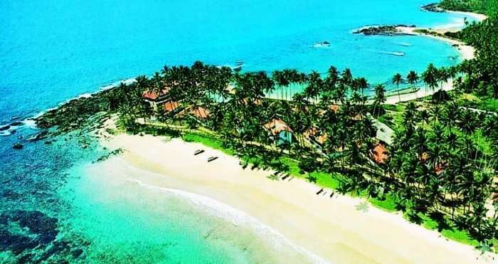 Top view of Dickwella beach in Sri Lanka