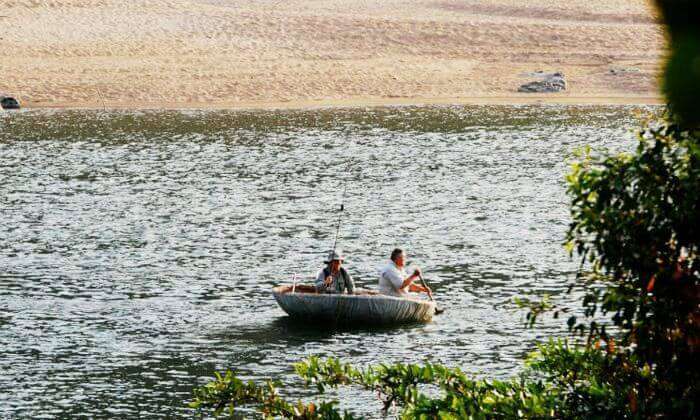 Coracle boat at Kaveri Sangam