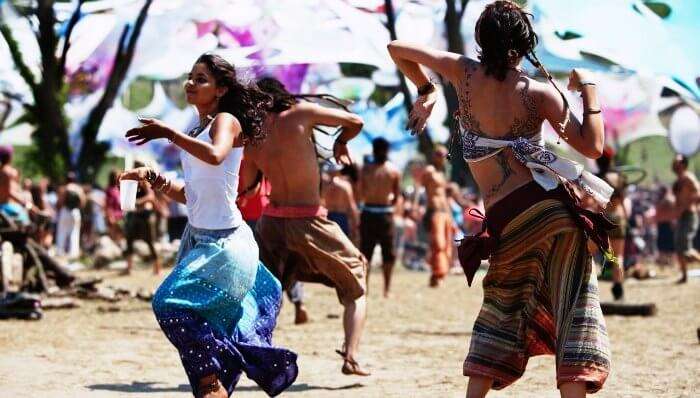 Beach party at Baga beach in Goa