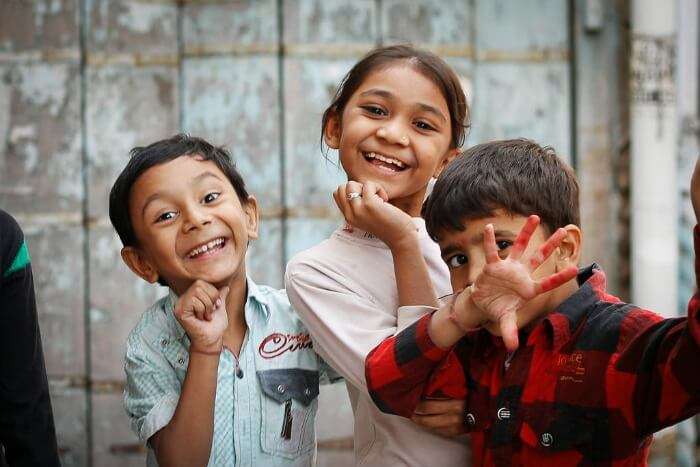 Happy little kids in Ahmedabad