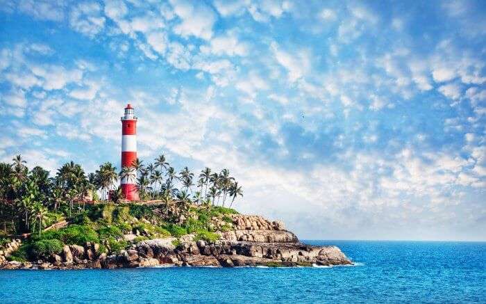 One of the most popular beaches in south India, Lighthouse Beach in Kovalam