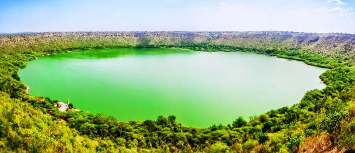The picturesque views of Lonar Lake - one of the most pristine offbeat getaways near Mumbai