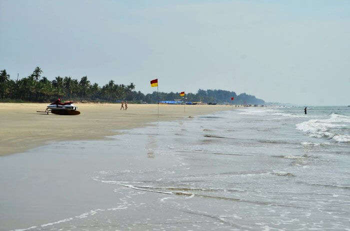 The popular south goan beach, Majorda