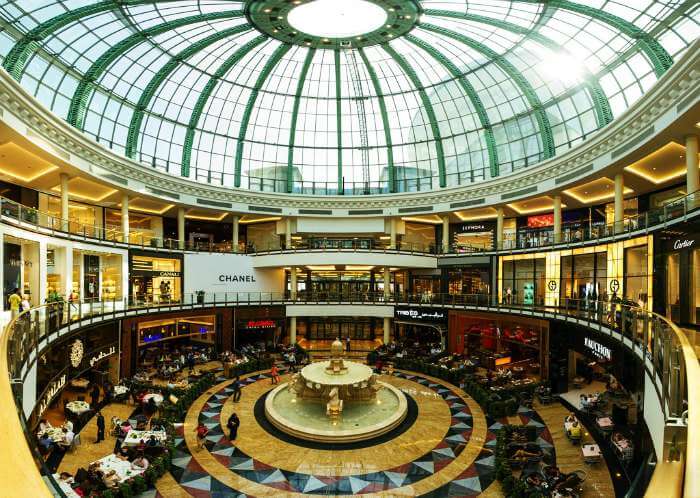 Grand interiors of the one of best shopping places in Dubai, Mall of the Emirates