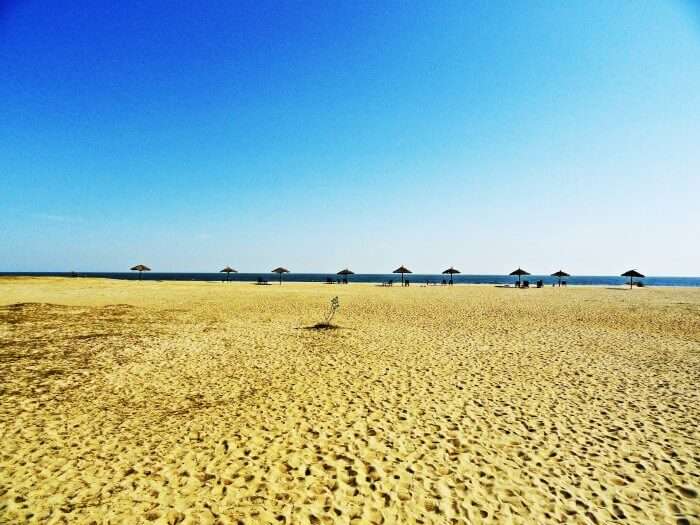 The white sands of Mandvi Beach in the Kutch region of Gujarat