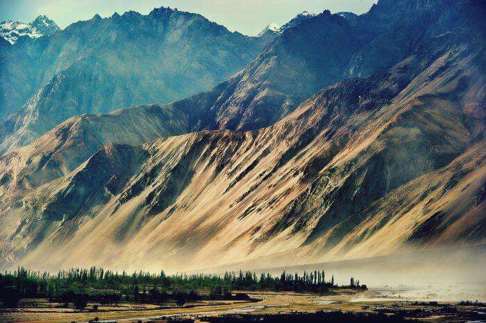 Picturesque valley of the Nubra Valley in Ladakh