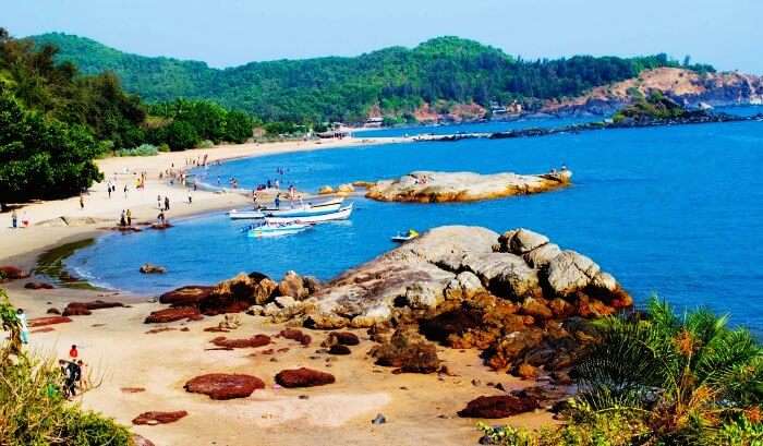 One of the most famous beaches in India, Om Beach in Gokarna