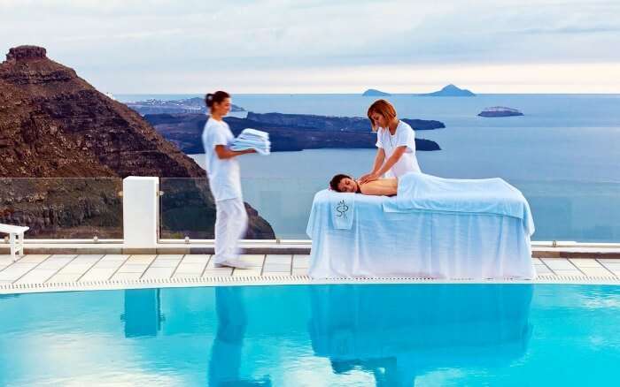 Open air spa in Greece