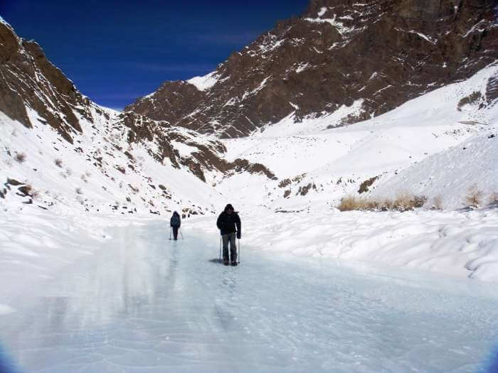 People on the frozen river of Zanskar