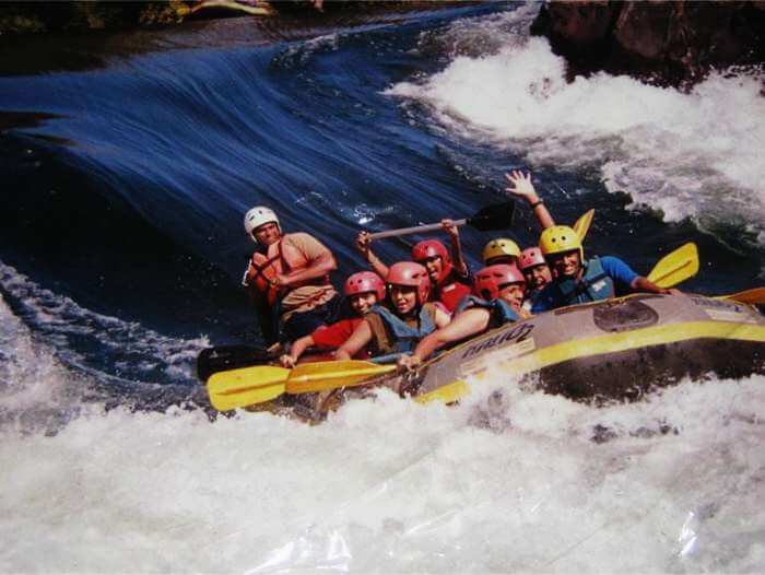 Tourists rafting in the waters of Kundalika river in Kolad