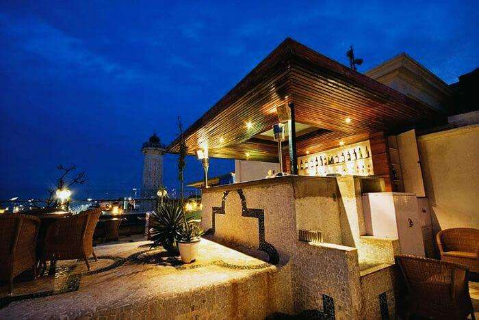 The magnificent rooftop restaurant- Lighthouse at the Promenade Hotel, indulge into the delicious food is one of the best things to do in Pondicherry