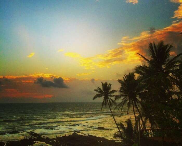 A beautiful sunset at Anjuna beach in Goa