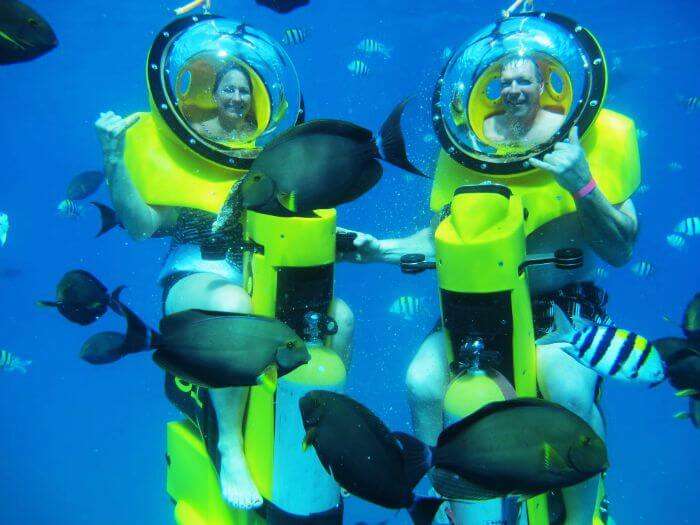 Underwater scooter in Mauritius