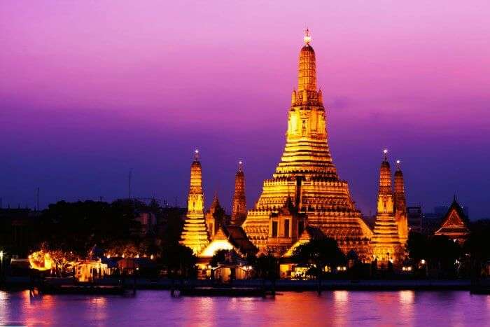 Wat Arun in Thailand during night is one of the best tourist attractions in Thailand