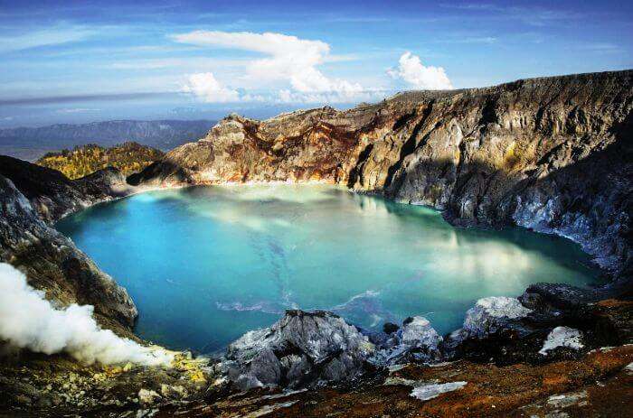 Ijen in East Java is a group of volcanoes in Indonesia