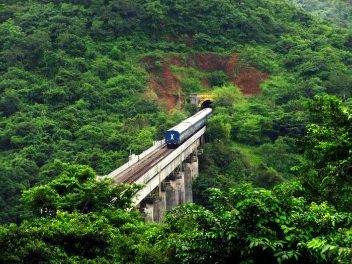 Konkan Railways passing through dense forests enroute Ratnagiri-Mangalore