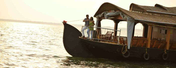 A couple on an excursion to the backwaters