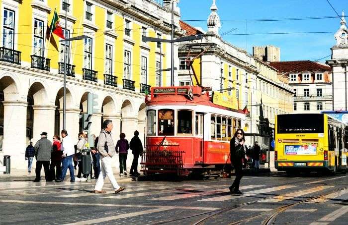 The busy streets of Lisbon