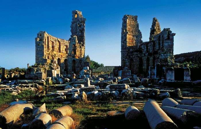Perge is a place to see in Antalya which has both Greek and Roman influence to it