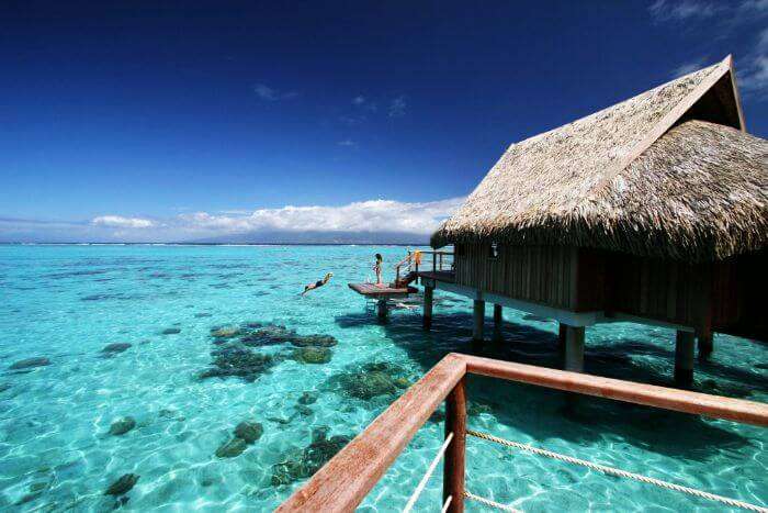 Crystal clear waters of Moorea Ia Ora Beach Resort in Bali