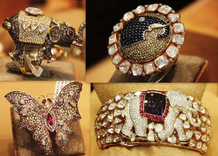 Precious and semi-precious jewellery available at Johari Bazaar-one of the earliest Jaipur shopping places