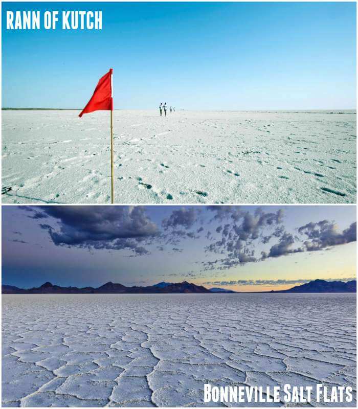 rann of kutch and Bonneville Salt Flats in America