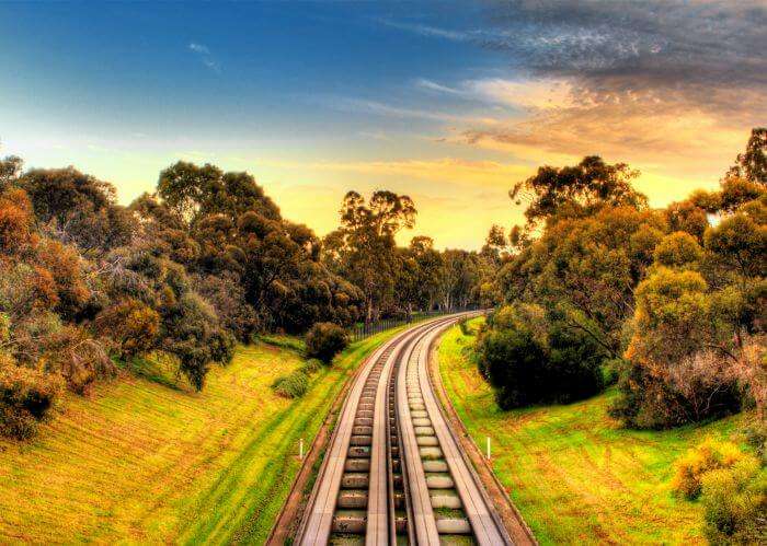 beautiful railway track wallpaper