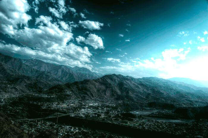 An early morning bird eye view of autumn in Ladakh