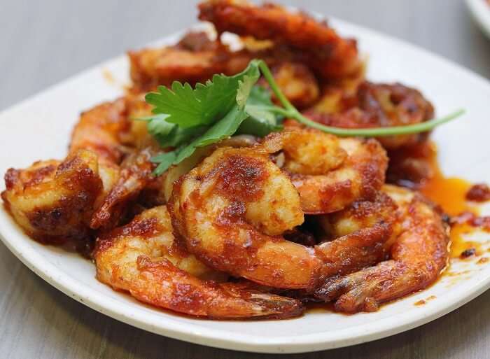 Sambal Udang is a spicy dish of prawns