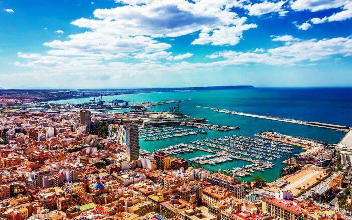 A panoramic view of Alicante in Spain