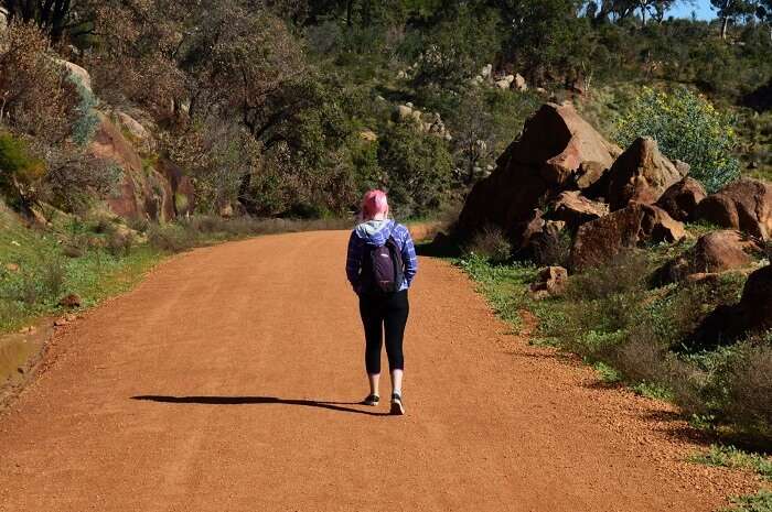 A woman enjoying a walk in the John Forrest National Park 