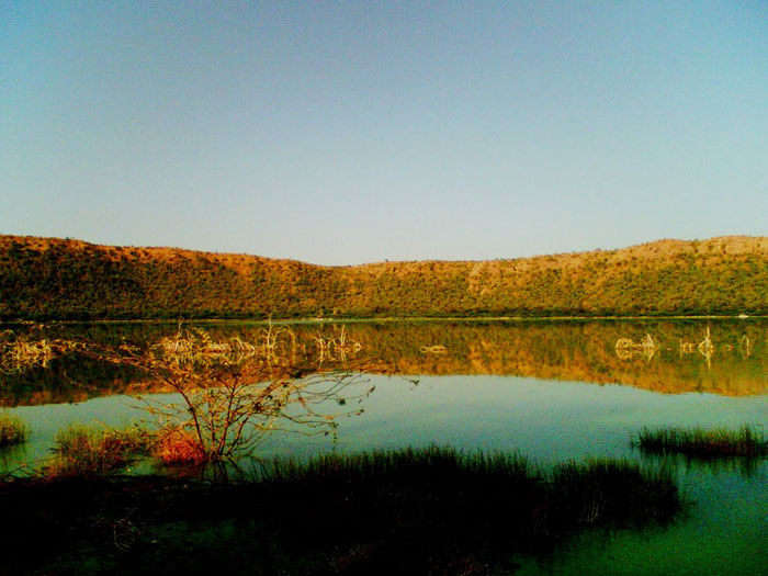 An autumn view of the mesmerising Lonar Lake