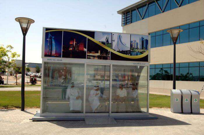 Air-conditioned bus stop in Dubai 