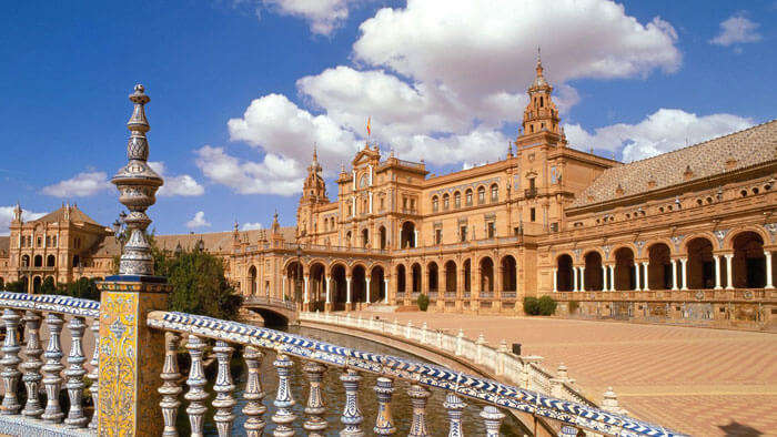 Elegant architecture of plaza de espana seville Spain