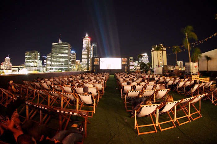 Open air movie screening at Roof Top Movies