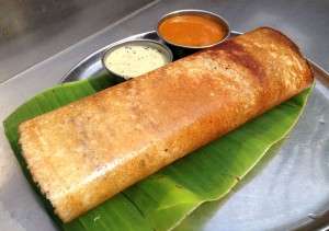 Masala dosa with coconut and tomato chutney at Anna’s Mess
