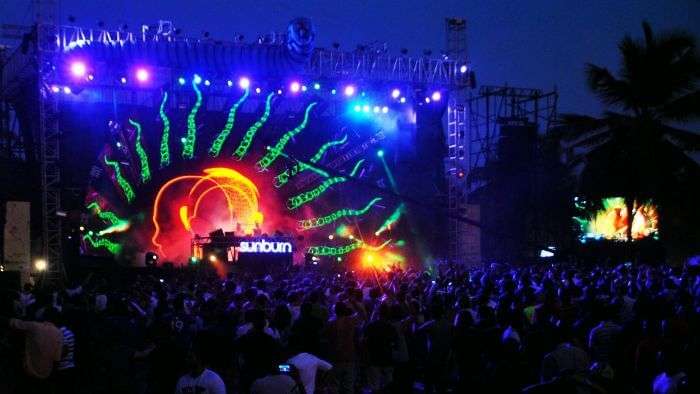 Music lovers enjoying the Sunburn - the best & the biggest music festival in Goa