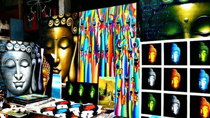 Colorful displays at Ubud Art Market