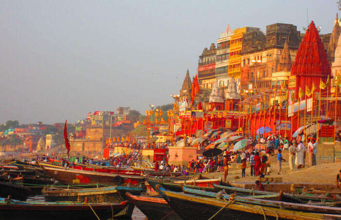 Boat rides in the Ganges are available from Varanasi