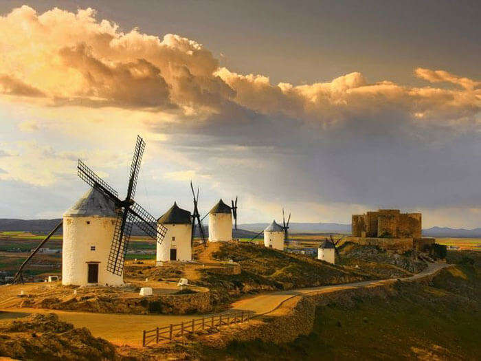 A stunning view of the windmills in Consuegra
