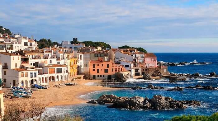View of the coastal villas on Costa Brava - one of the major Spain tourist attractions.