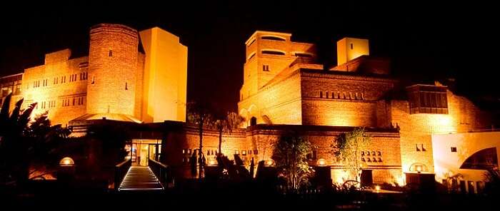 A view of F fort resort at night