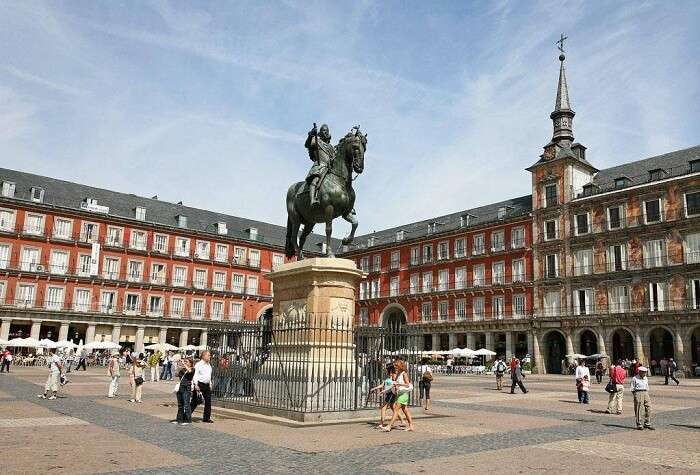 Statue of King Philip's III at Plaza Mayor in Madrid