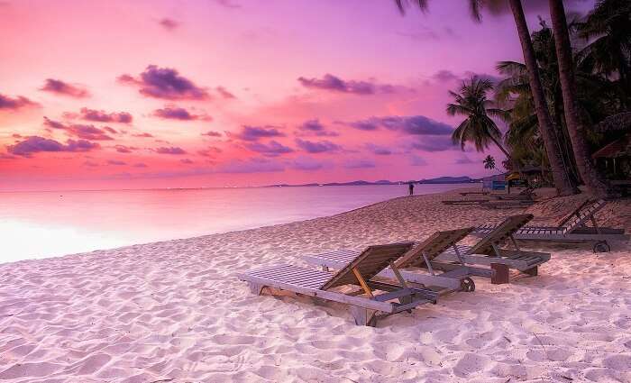 A beautiful sunset at the Phu Quoc beach in Vietnam
