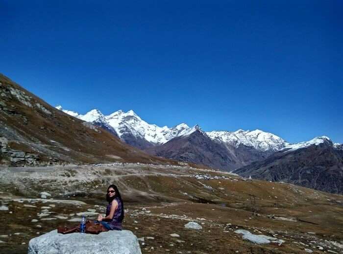 Rajeev's wife in Rohtang Pass