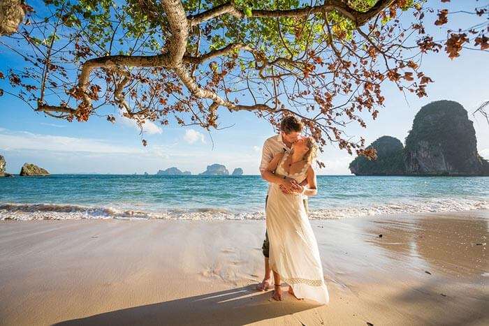 A couple on the beach of Phuket, Thailand